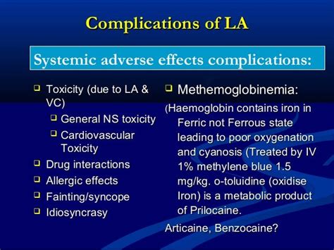 Local And Systemic Complications Of Local Anesthesia