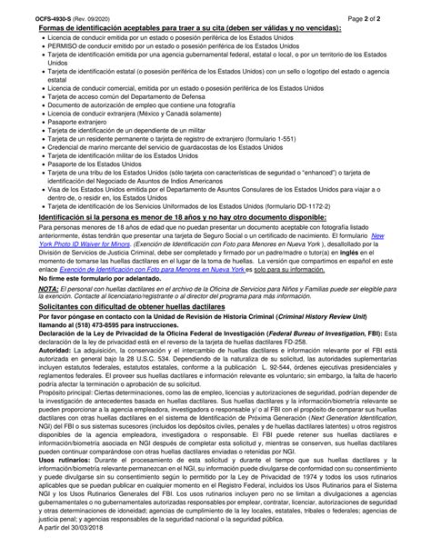 Formulario Ocfs 4930 S Fill Out Sign Online And Download Printable Pdf New York Spanish