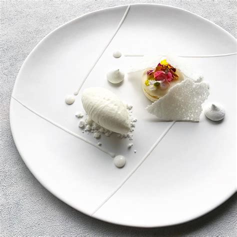 Coconut Macaron Meringue And Crisp Milk Foam Fine Dining Desserts