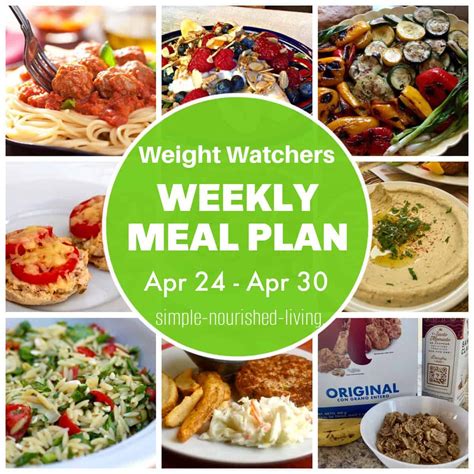 Weight Watchers Weekly Meal Plan Apr 22 Apr 28 In 2024 Ww Meal Plan