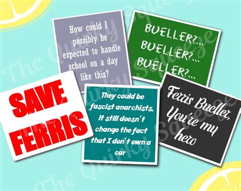 Ferris Bueller Vinyl Sticker Inspirational Stickers 80s Retro - Etsy