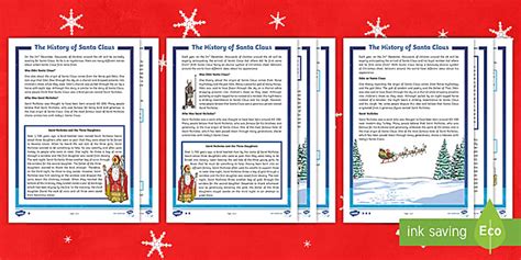 Uks The History Of Santa Claus Differentiated Reading Comprehension