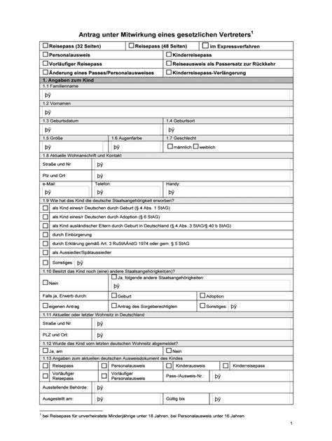 Ausf Llbar Online Antragsformular Kinder Fax Email Drucken Pdffiller