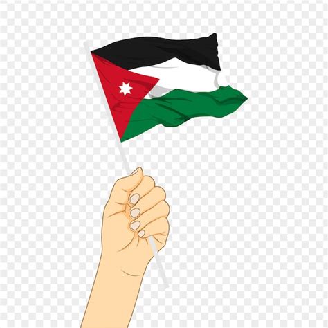 Premium Vector Vector Illustration Of Jordan Flag In Hand On