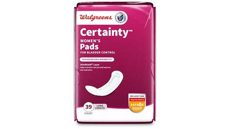 Walgreens Certainty Women S Bladder Control Maximum Absorbency Long Length Pads 39 Ct