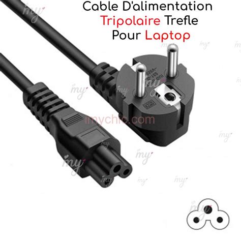 Cable Dalimentation Tripolaire Trefle Pour Laptop Imychic