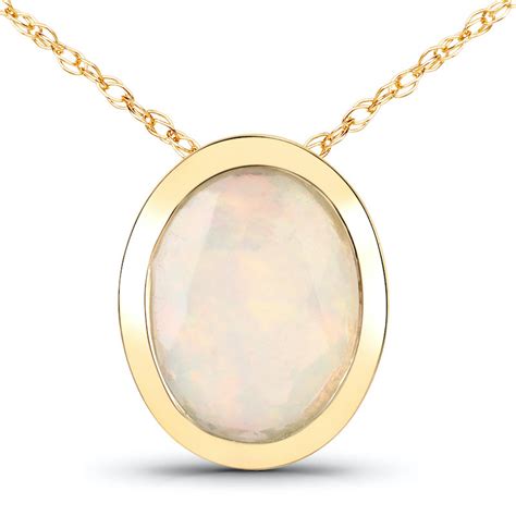 Ätherischer äthiopischer Welo Opal 14K Gold Halskette 0 585ct