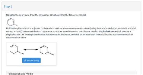 Solved Step Using Fishhook Arrows Draw The Resonance Chegg