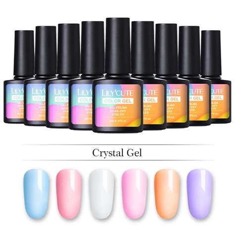 LILYCUTE Crystal Soak Off UV Gel Polish Translucent Nail Art Gel