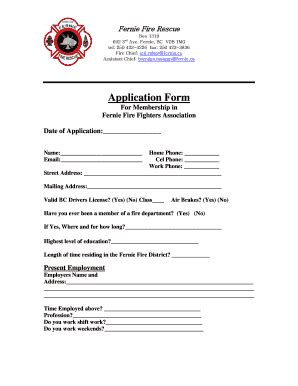 Fillable Online Fernie Civicweb Application Form CivicWeb Fax Email