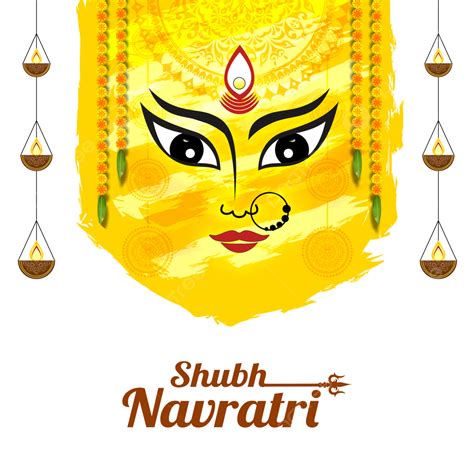 Shubh Navratri Beautiful Greeting Card Transparent Illustration With ...