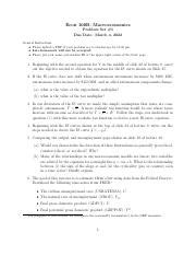 Problemset Spring Pdf Econ B Macroeconomics Problem Set