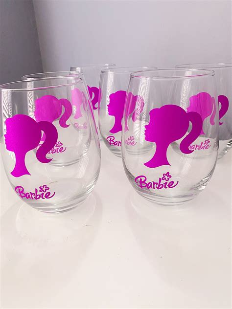 Barbie Wine Glass Barbie Party Favors Barbie Party Etsy