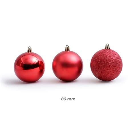 Er Set Weihnachtskugeln D Mm New Alpine Rot Baumschmuck