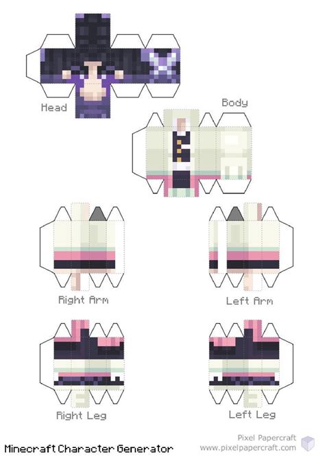 Papercraft Kimetsu No Yaiba Character From Minecraft