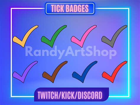 Twitch Channel Points Tick Badge Twitch Sub Badges Discord Badges Pack ...