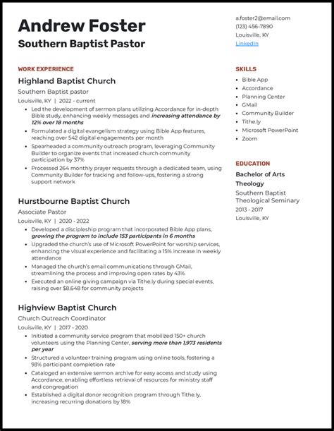 7 Pastor Resume Examples That Got The Job In 2024