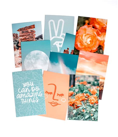 Peach Aesthetic Wall Collage Kit Boho Posters For Room Aesthetic 100