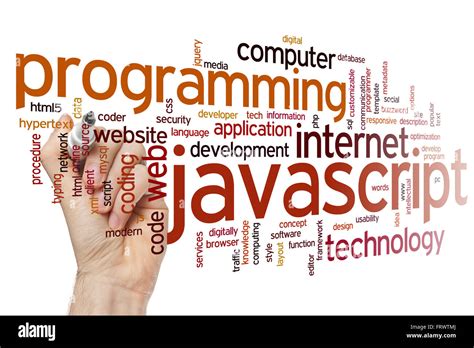 Javascript Concept Word Cloud Background Stock Photo Alamy