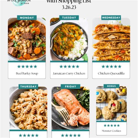 Free Healthy Weekly Meal Plans Page Of Wellplated