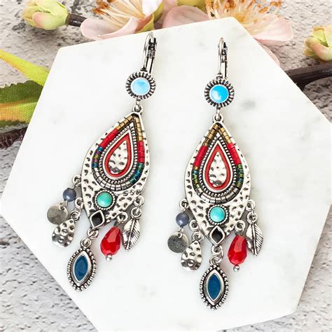 Luxury Women Bohemian Ethnic Drop Earrings Vintage Boho Wedding Water