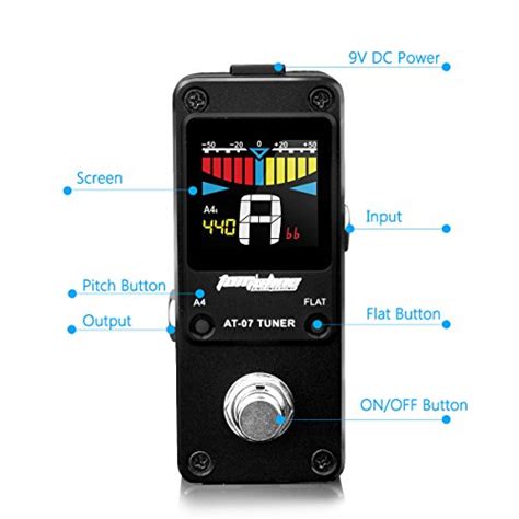 Guitar Tuner Pedal Mini Chromatic Tuner With True Bypassfor Electric Guitar Aluminum Alloy