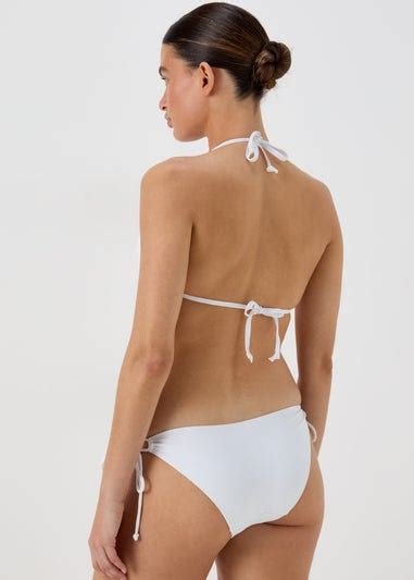 White Triangle Rib Bikini Bottoms Matalan