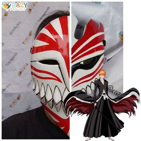 Jual Bleach Ichigo Murasaki Hollow Mask Topeng Kayu Cosplay Anime