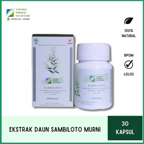 Jual Ekstrak Daun Sambiloto Natural Produk Nusantara Kapsul Isi Biji