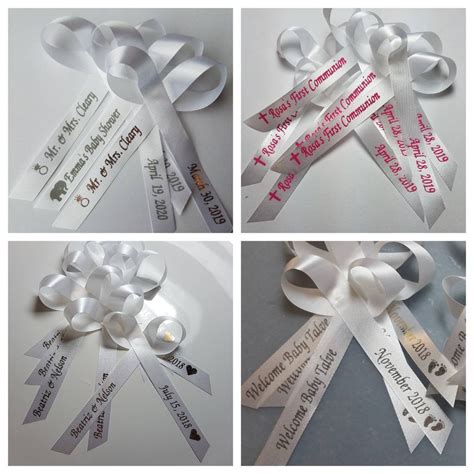 Personalized Ribbon Bows Wedding Bridal Shower Baby Shower - Etsy