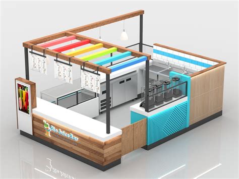 Popular Fruit Juice Kiosk Design Beverage Juice Bar Counter