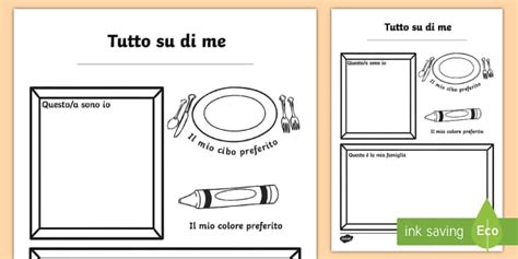 Scheda Tutto Su Di Me Per Classe Prima Teacher Made