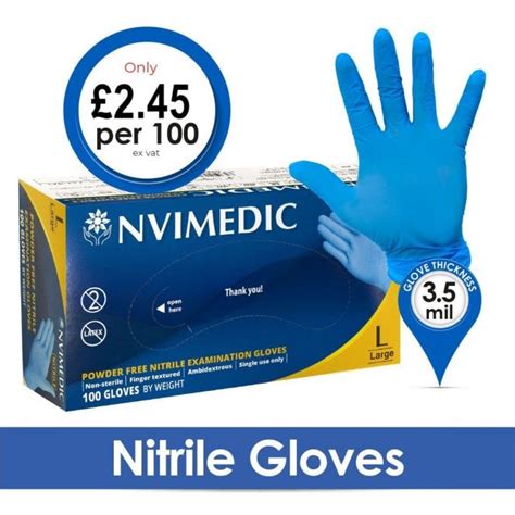 Nvimedic Blue Nitrile Gloves Powder Free Butchers Gloves From Easy