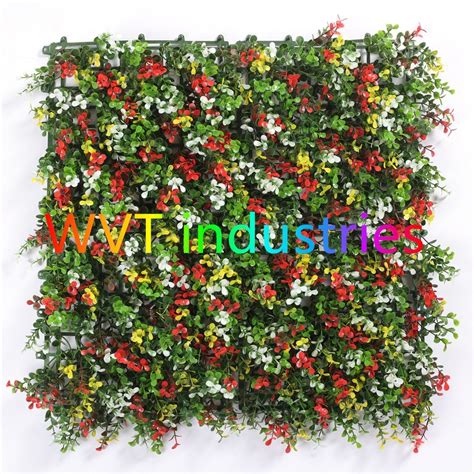 Anti Uv Faux Boxwood Leaf Plastic Ivy Foliage Artificial Green Wall