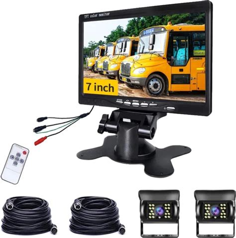 CAMÉRA DE RECUL avec écran Moniteur LCD 7 Pouces 2 Caméra Avant et