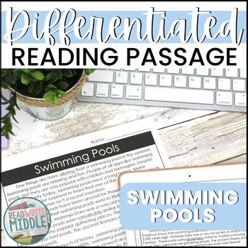 Swimming Pools Reading Comprehension Passage Printable Digital