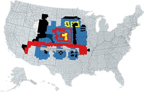 Map of my favorite US counties (colored) : r/thomasthetankengine