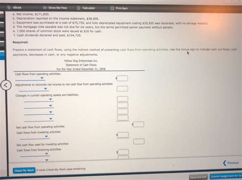 Solved Show Me How Calculator Statement Of Cash Chegg