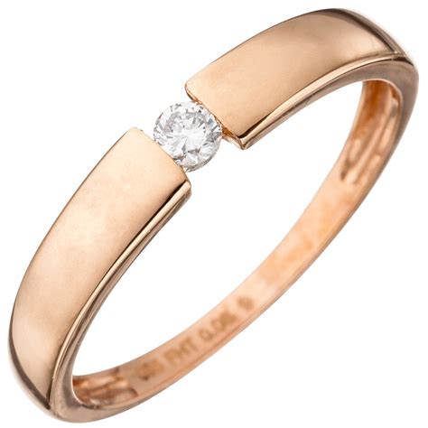 Damen Ring 585 Rotgold mit Brillant 0 08 ct ッ Ringe ッ Juwelier Shop24