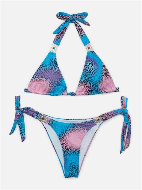 Emmiol Envío gratis 2023 Conjunto de bikini de leopardo halter con