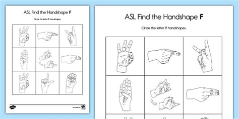 ASL Find the Handshape Letter F (teacher made) - Twinkl