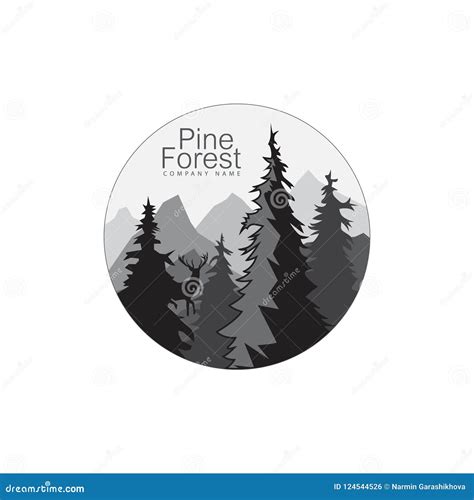 Forest Logo. Nature. Round Icon with Forest Landscape. Circle Nature ...