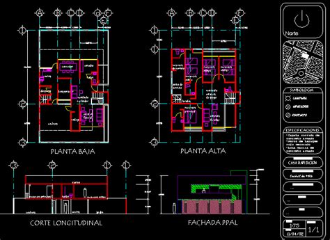 Vivienda Unifamiliar En AutoCAD Librería CAD