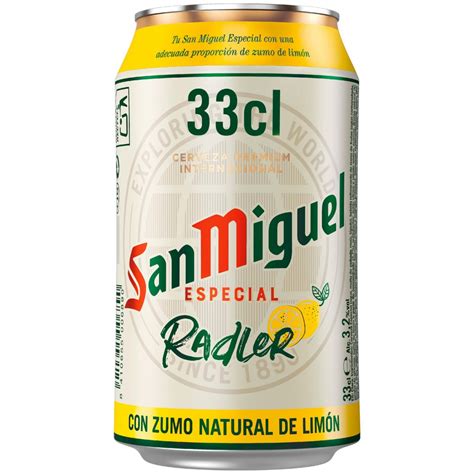 Cerveza San Miguel Radler con limón lata 33 cl