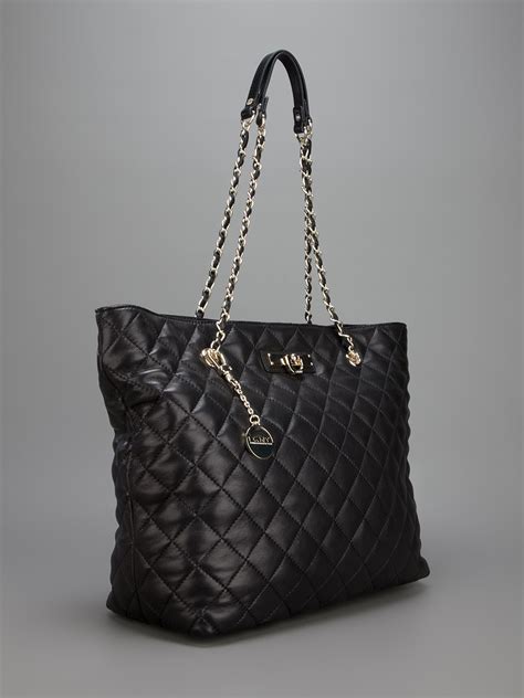 Dkny Quilted Leather Tote In Black Lyst