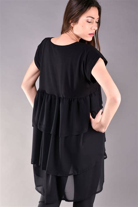 Black Tunic Top Plus Size Tunic Asymmetric Tunic Women Tunic Black