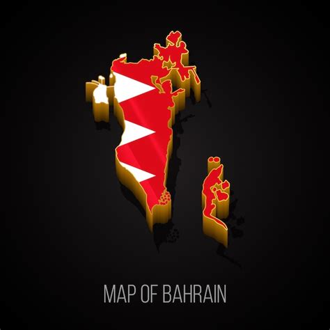 3d Karte Von Bahrain Premium Vektor