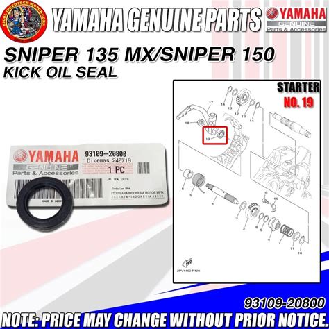 Sniper Mx Sniper Kick Oil Seal Ygp Genuine