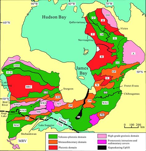 Simplified Tectonic Map Of The Superior Province Showing Different