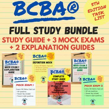 BCBA Full Study Bundle 5th Edition Task List Study Guide 3 Mock Exams